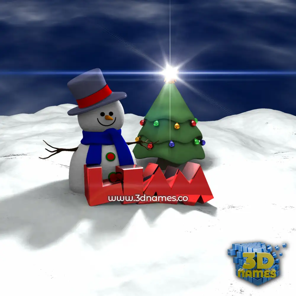 liam in Happy Xmas style - 3D name wallpaper