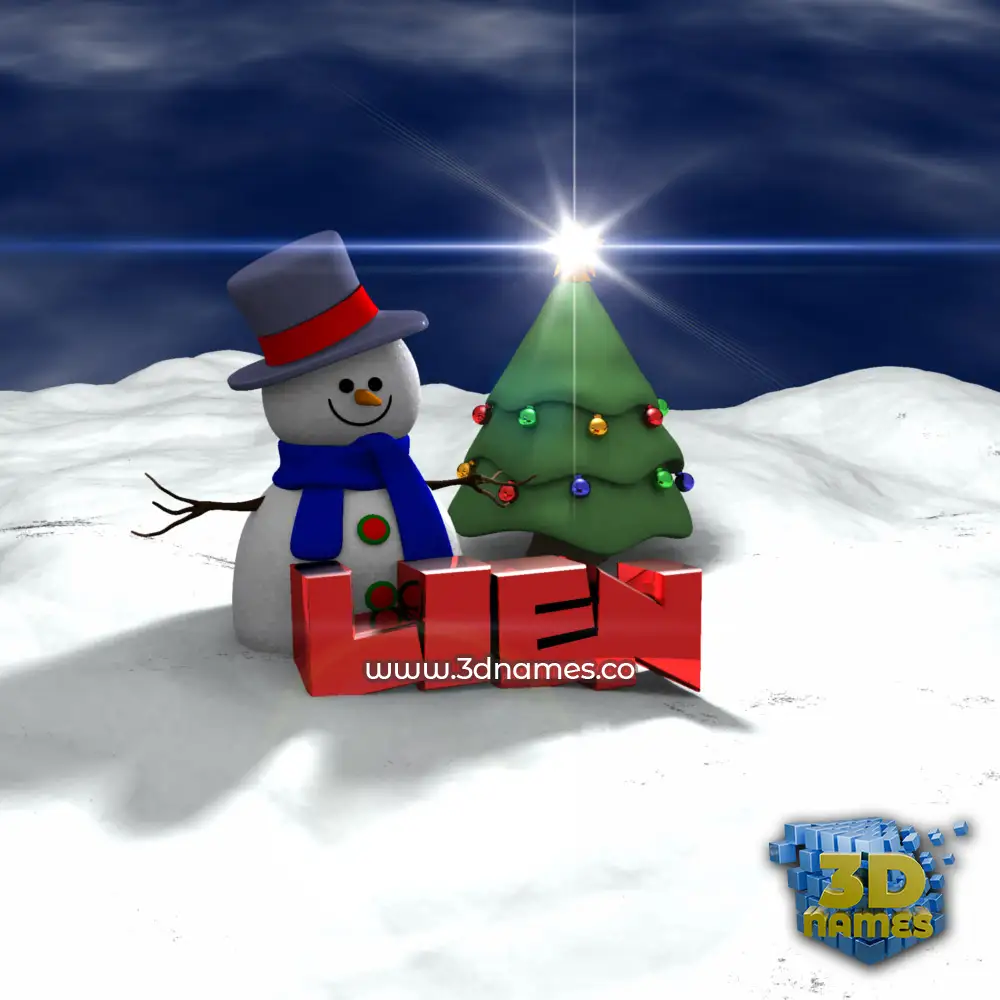 lien in Happy Xmas style - 3D name wallpaper