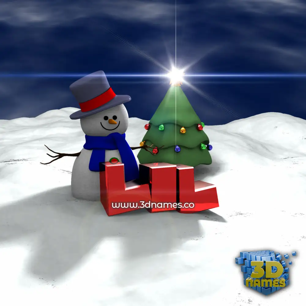 lil in Happy Xmas style - 3D name wallpaper