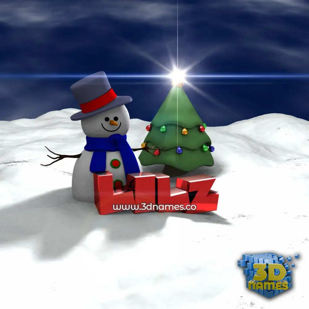 lilz in Happy Xmas style - 3D name wallpaper
