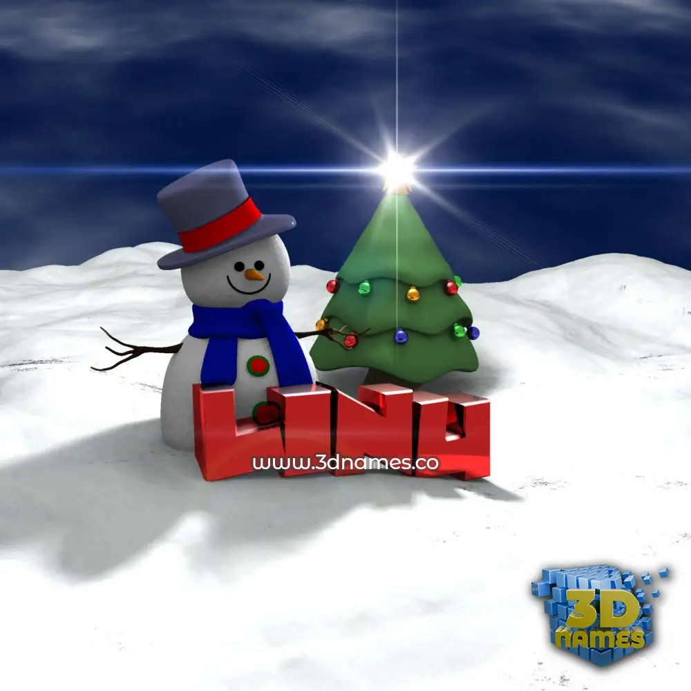 linu in Happy Xmas style - 3D name wallpaper