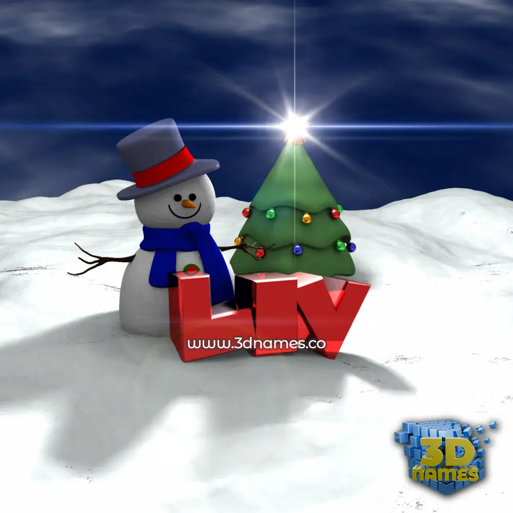liv in Happy Xmas style - 3D name wallpaper