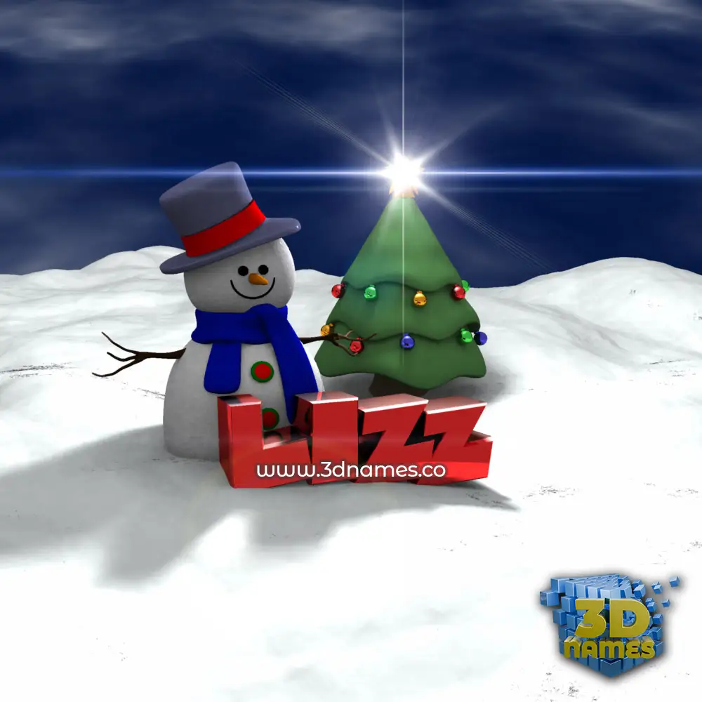 lizz in Happy Xmas style - 3D name wallpaper