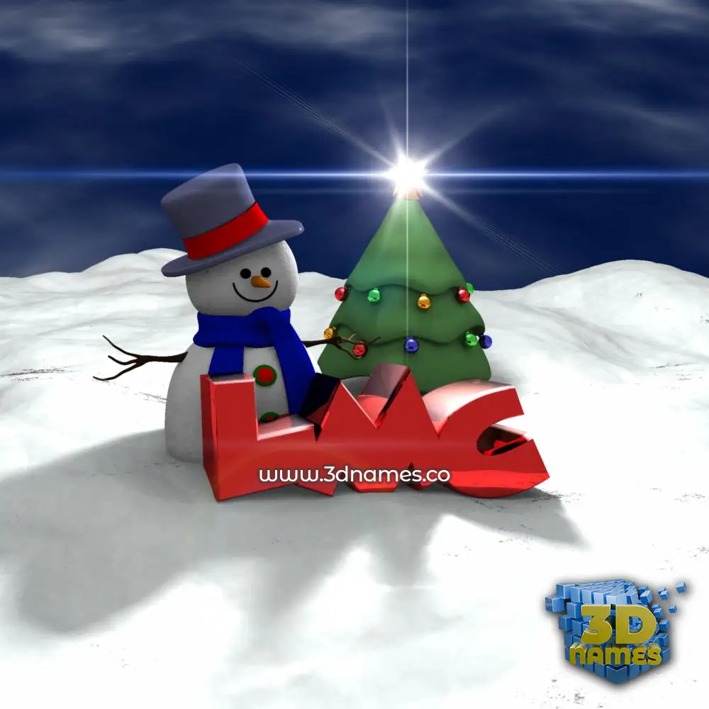 lmc in Happy Xmas style - 3D name wallpaper