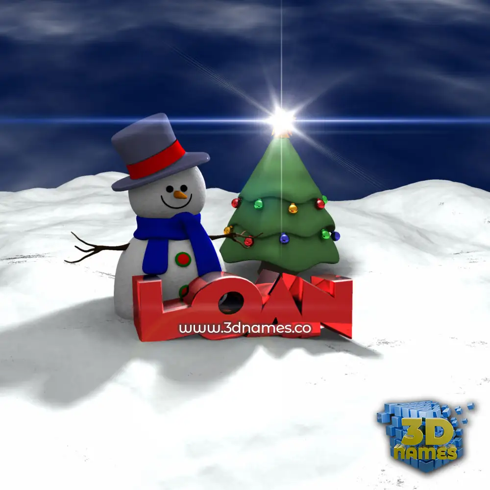 loan in Happy Xmas style - 3D name wallpaper