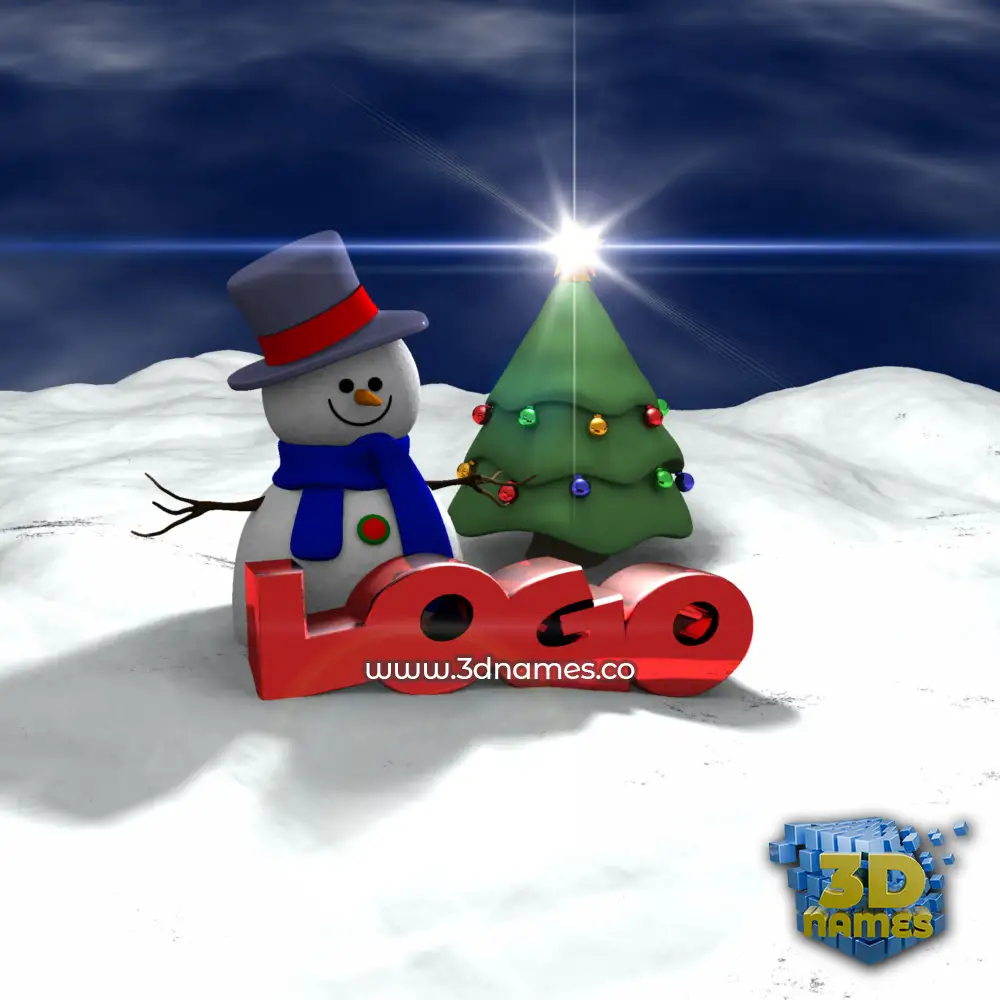logo in Happy Xmas style - 3D name wallpaper