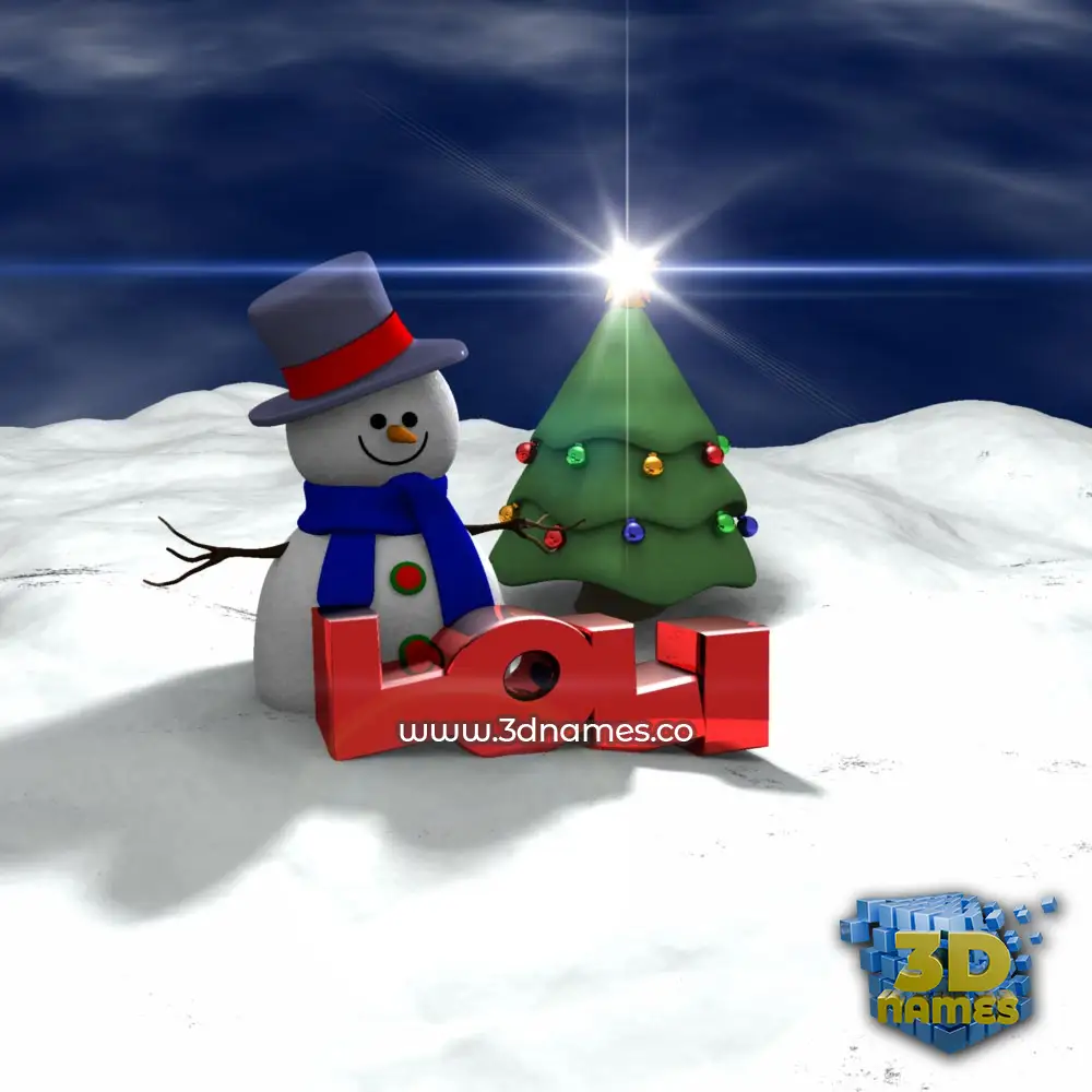 loli in Happy Xmas style - 3D name wallpaper