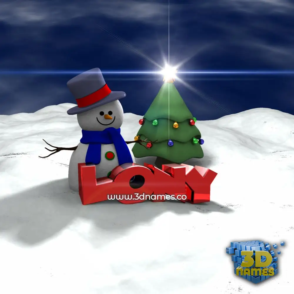 lony in Happy Xmas style - 3D name wallpaper
