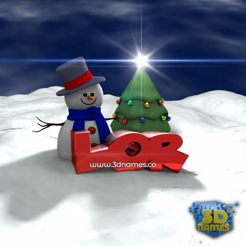lor in Happy Xmas style - 3D name wallpaper