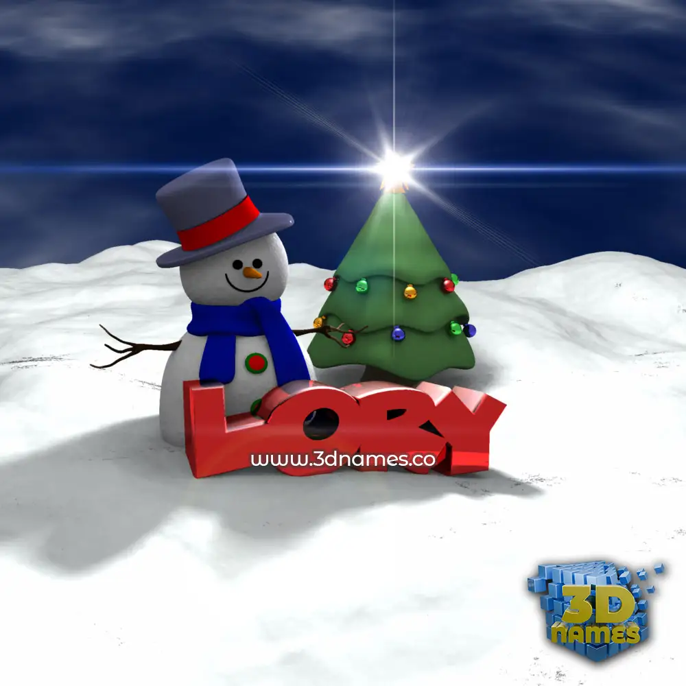 lory in Happy Xmas style - 3D name wallpaper