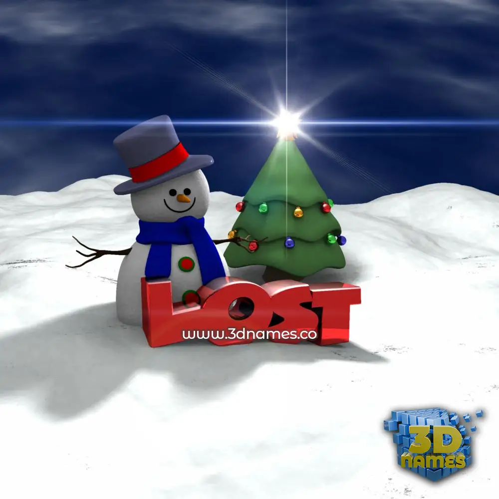 lost in Happy Xmas style - 3D name wallpaper