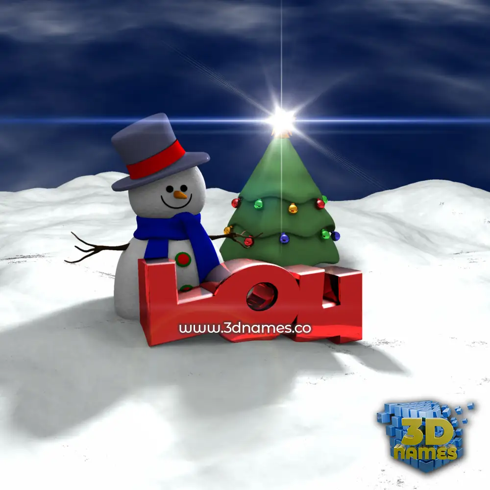 lou in Happy Xmas style - 3D name wallpaper