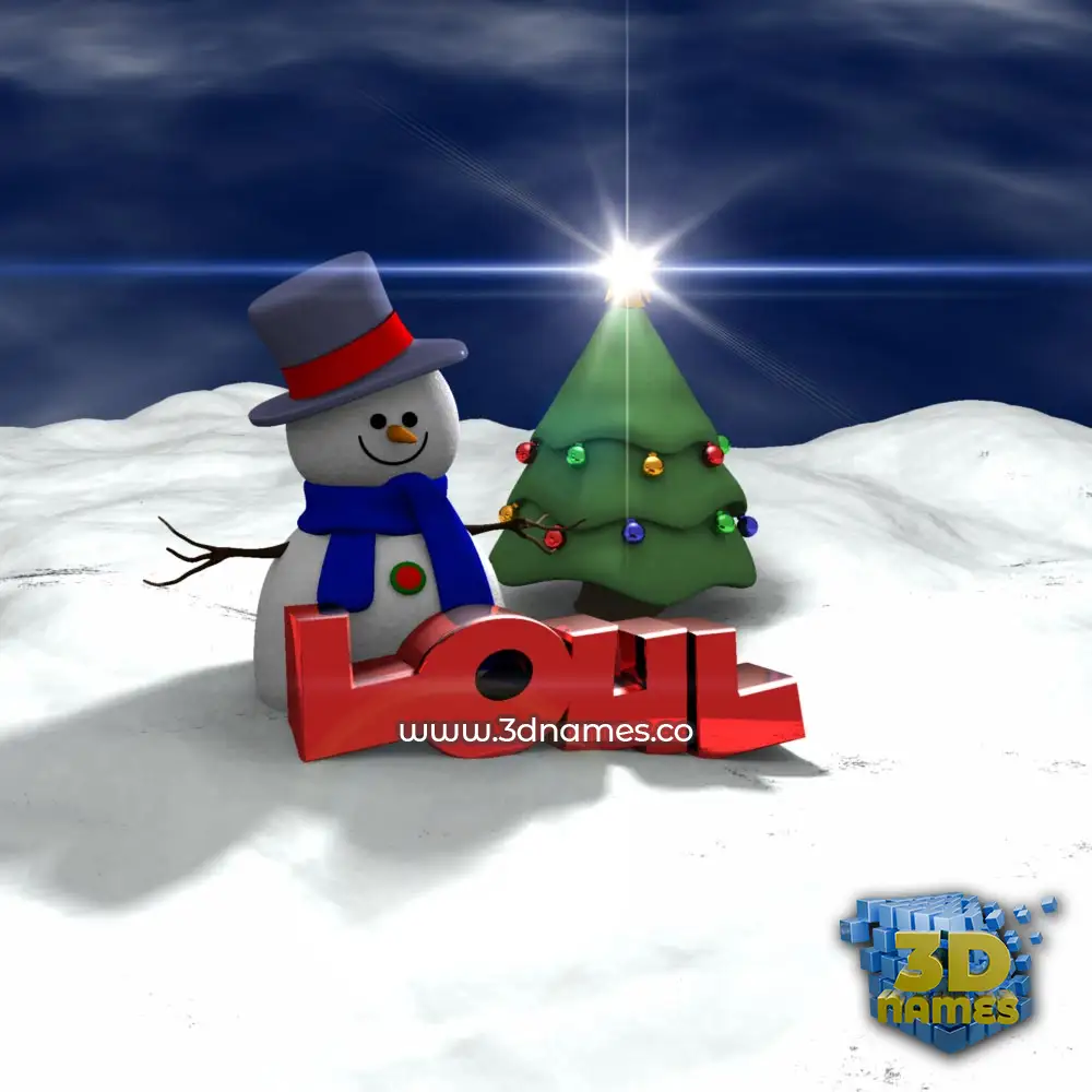 loul in Happy Xmas style - 3D name wallpaper