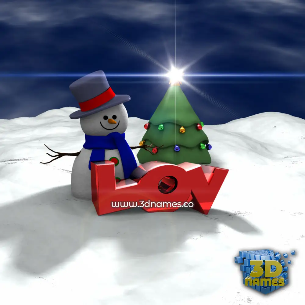 lov in Happy Xmas style - 3D name wallpaper