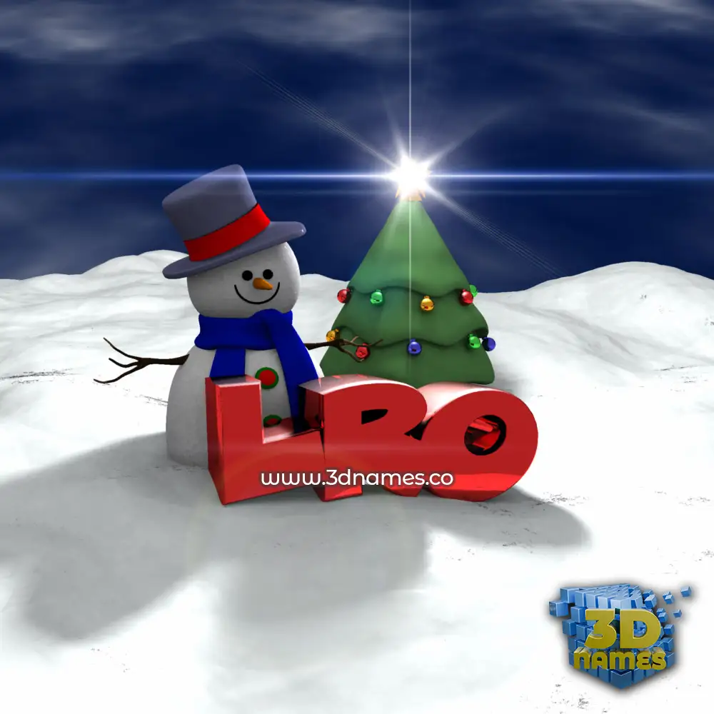 lro in Happy Xmas style - 3D name wallpaper