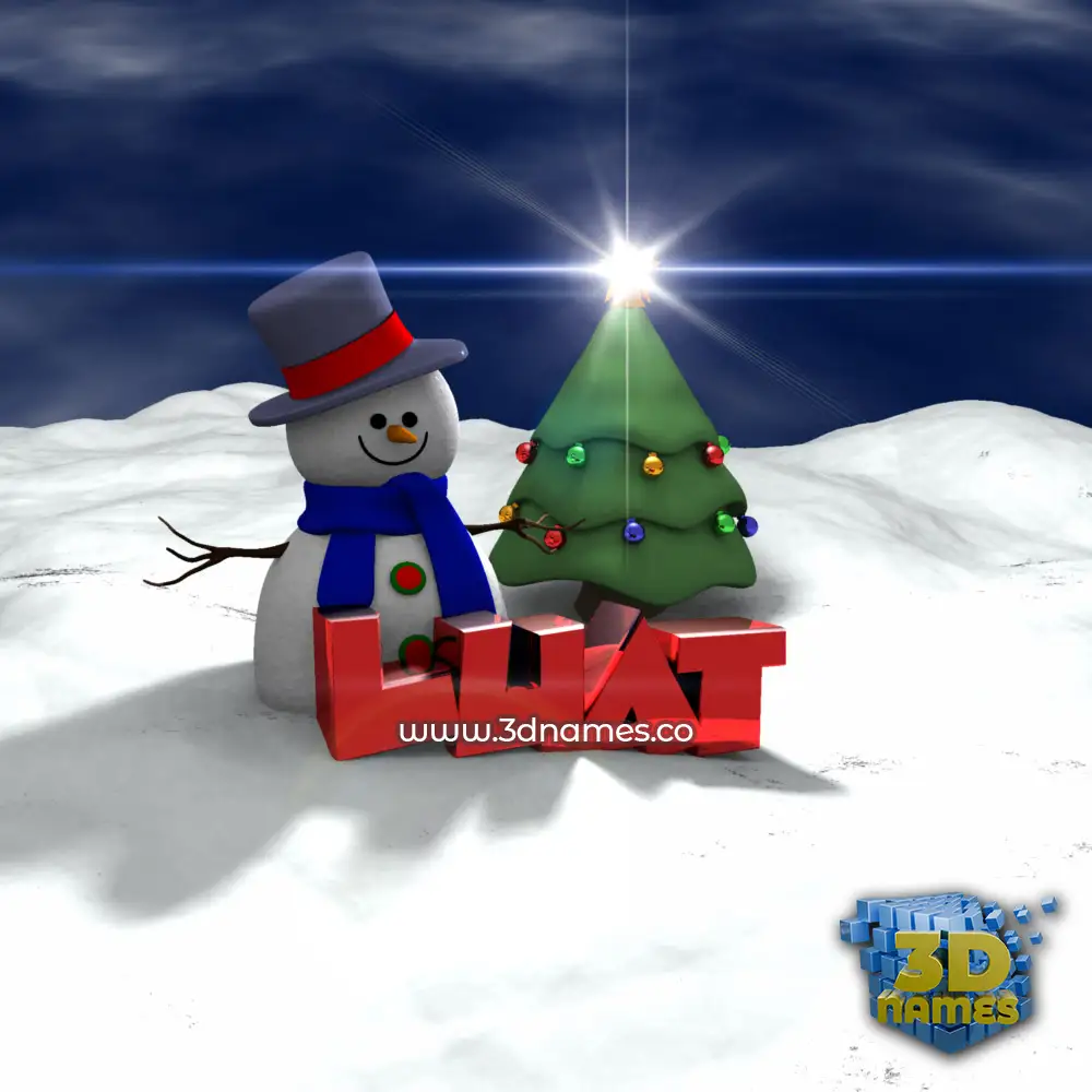 luat in Happy Xmas style - 3D name wallpaper