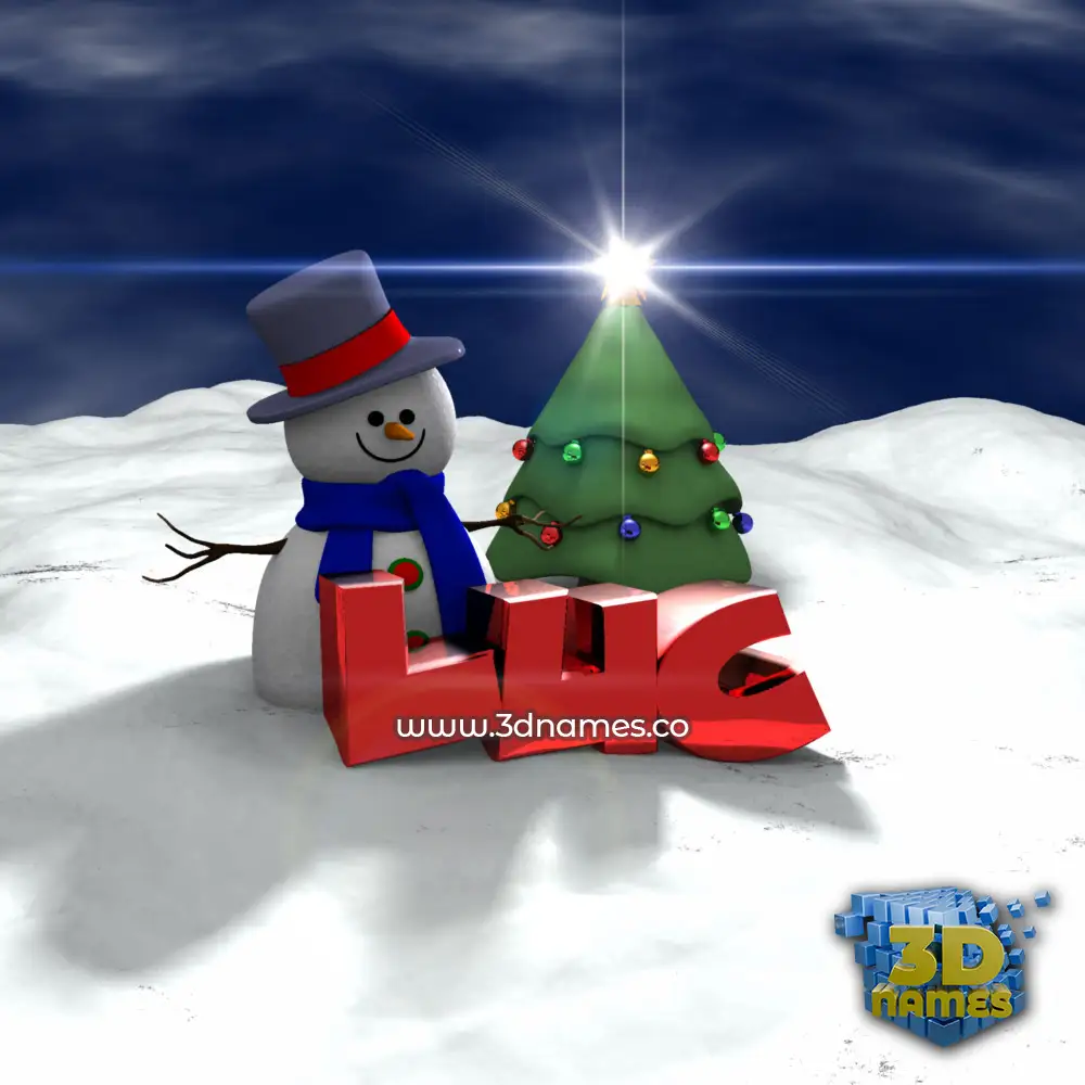 luc in Happy Xmas style - 3D name wallpaper