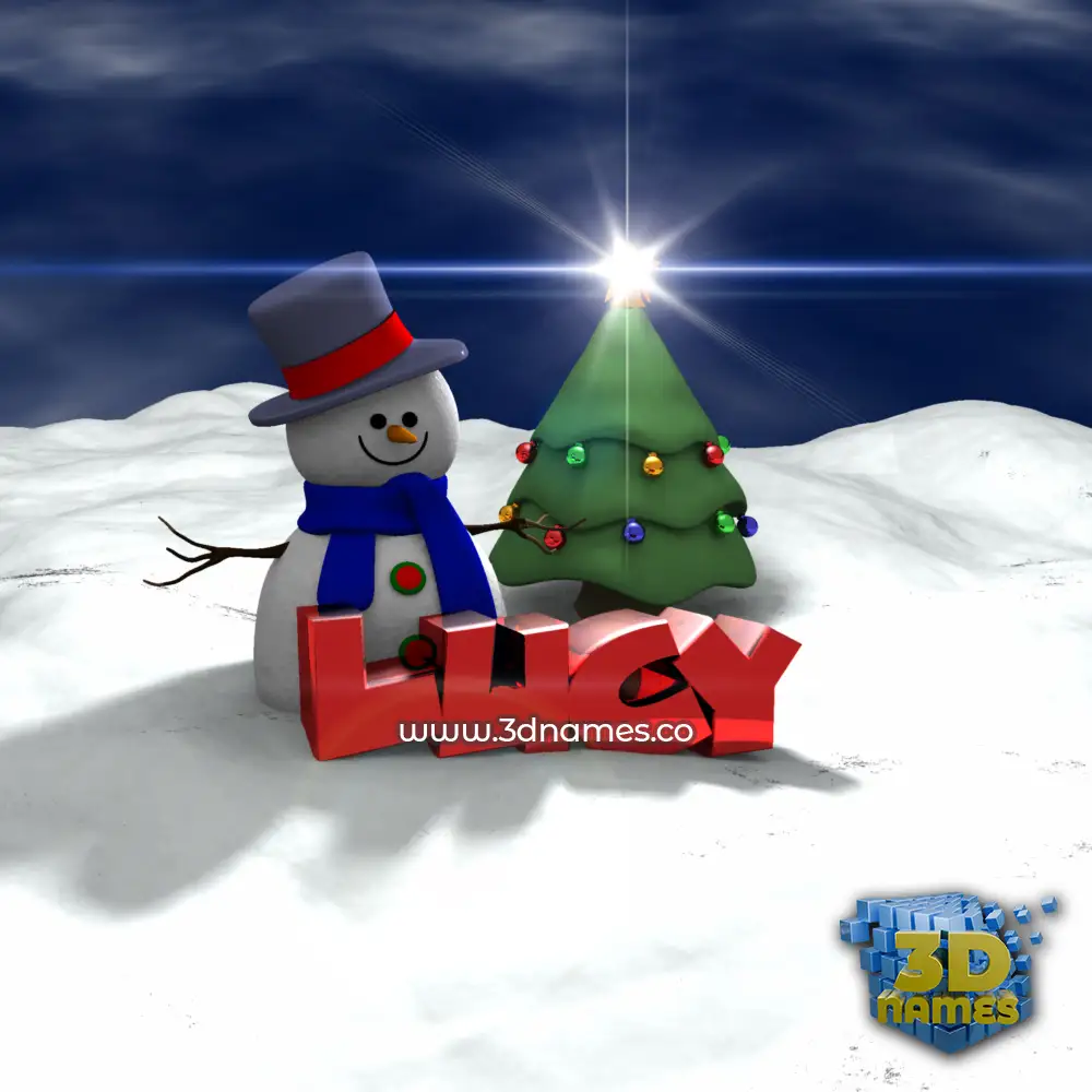 lucy in Happy Xmas style - 3D name wallpaper