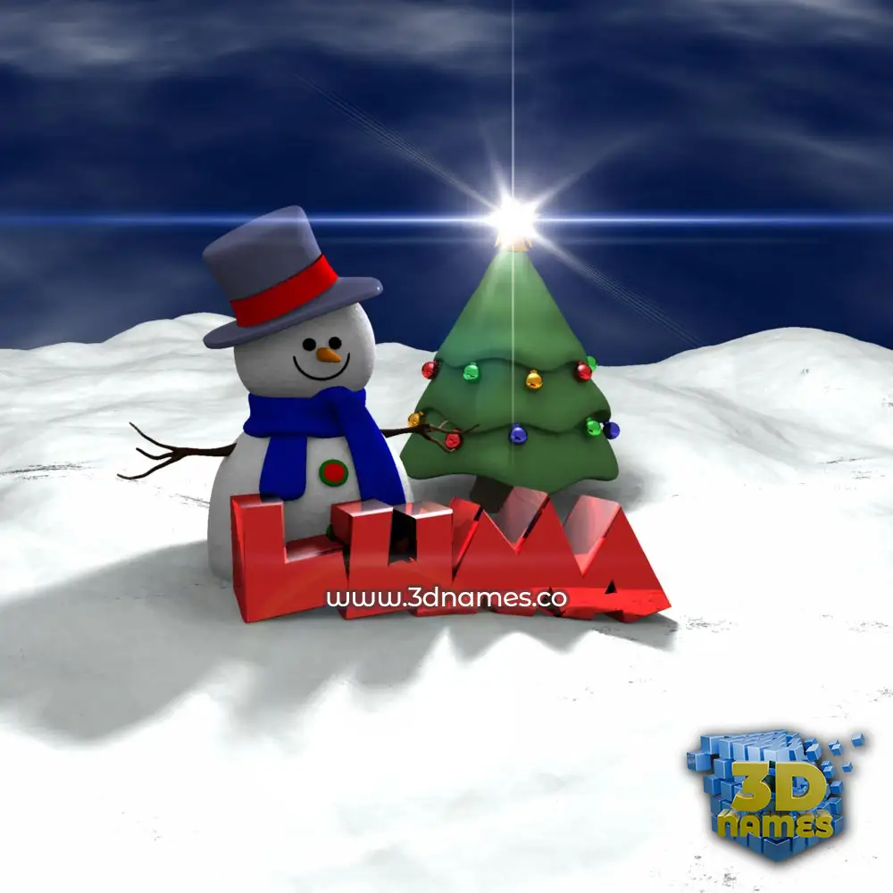 luma in Happy Xmas style - 3D name wallpaper