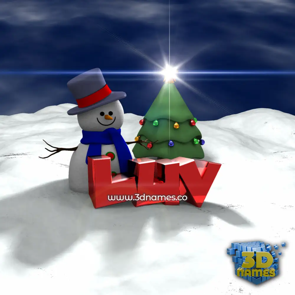 luv in Happy Xmas style - 3D name wallpaper