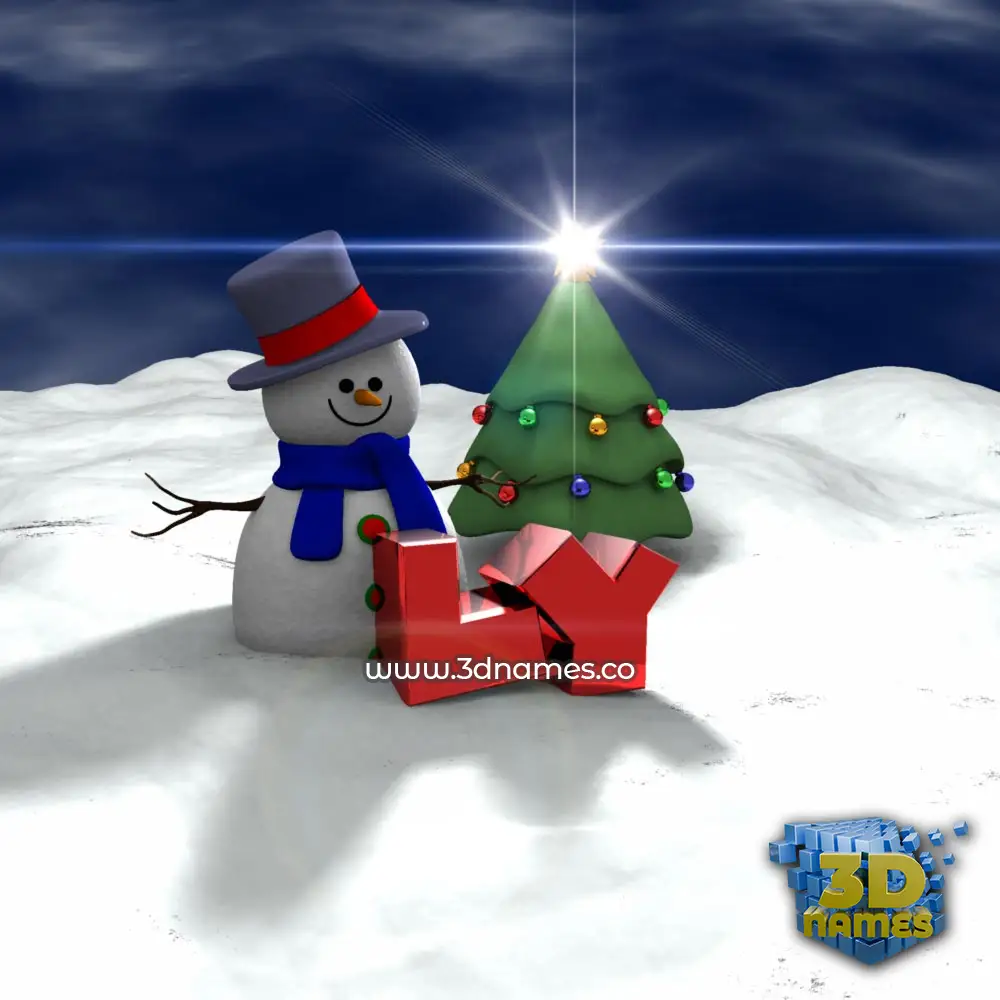 ly in Happy Xmas style - 3D name wallpaper