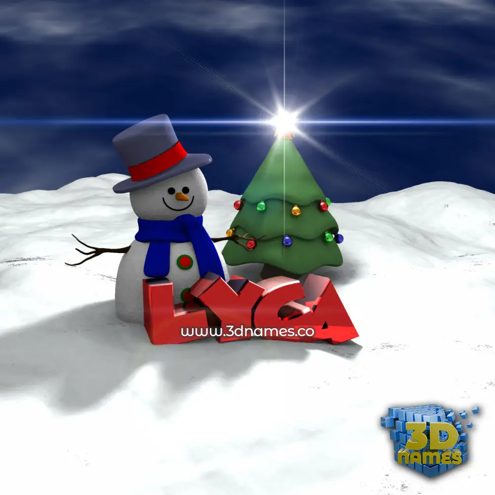lyca in Happy Xmas style - 3D name wallpaper
