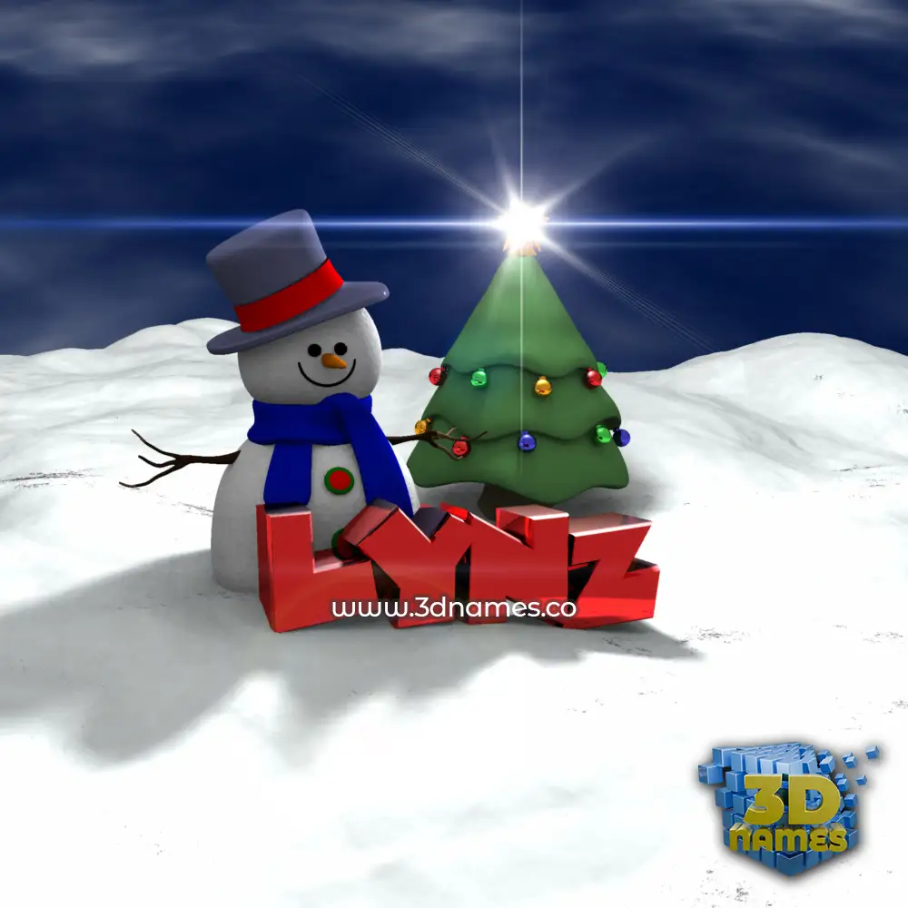 lynz in Happy Xmas style - 3D name wallpaper