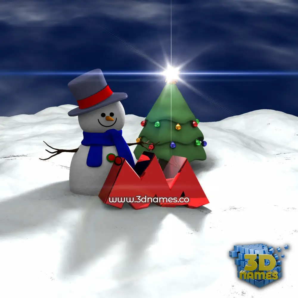 ma in Happy Xmas style - 3D name wallpaper