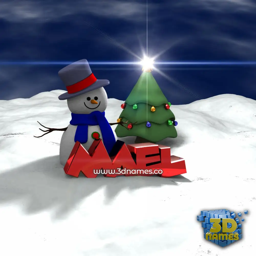 mael in Happy Xmas style - 3D name wallpaper