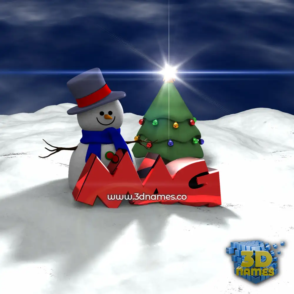 mag in Happy Xmas style - 3D name wallpaper
