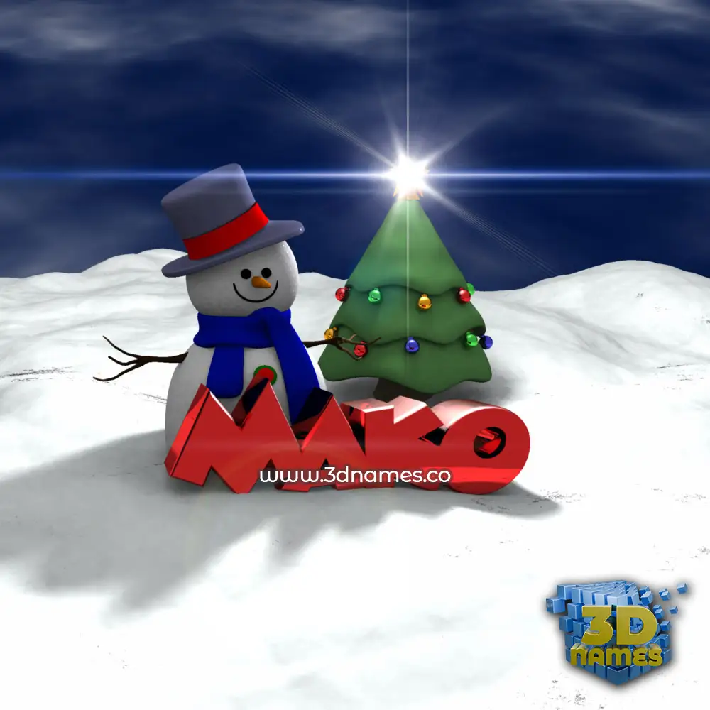 mako in Happy Xmas style - 3D name wallpaper