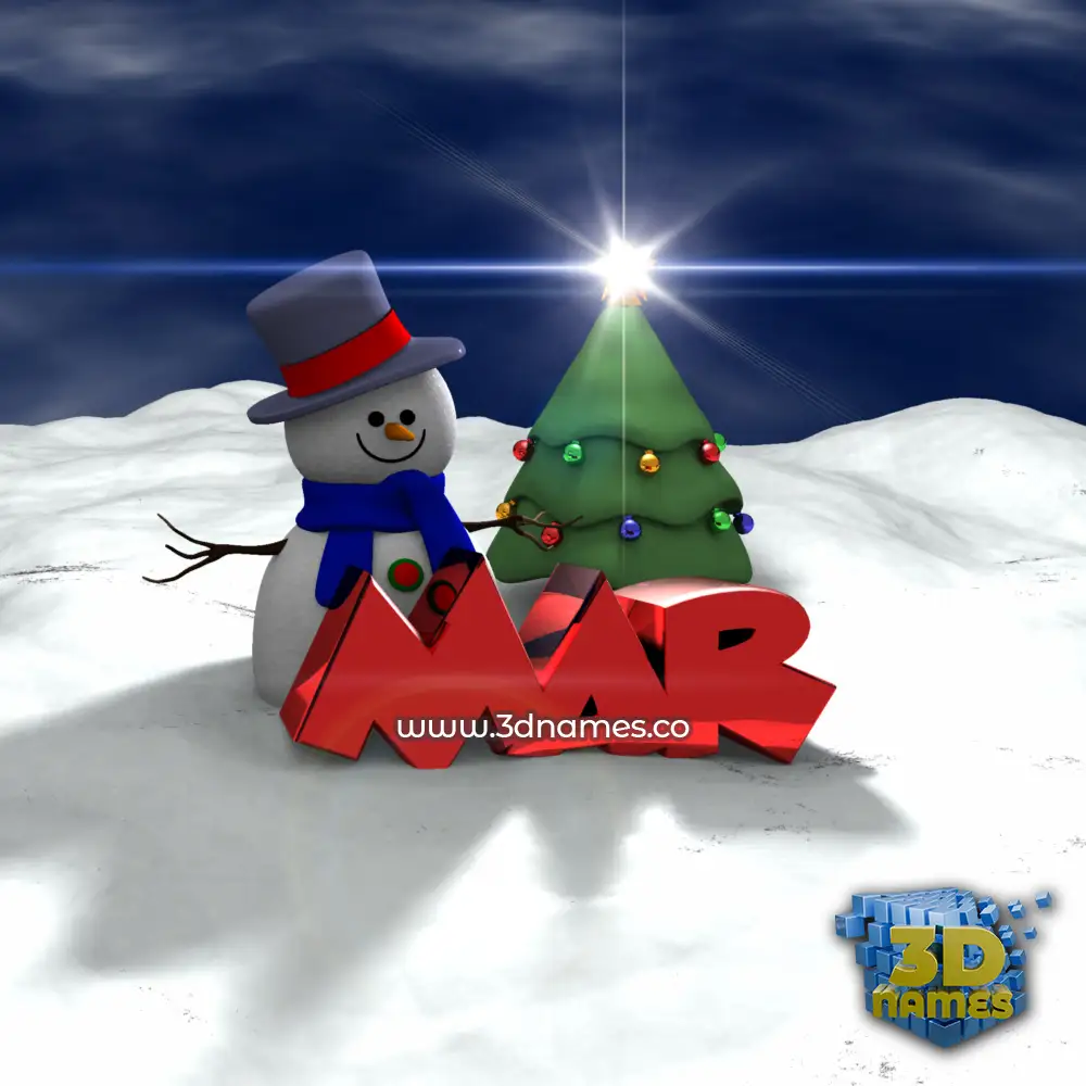 mar in Happy Xmas style - 3D name wallpaper
