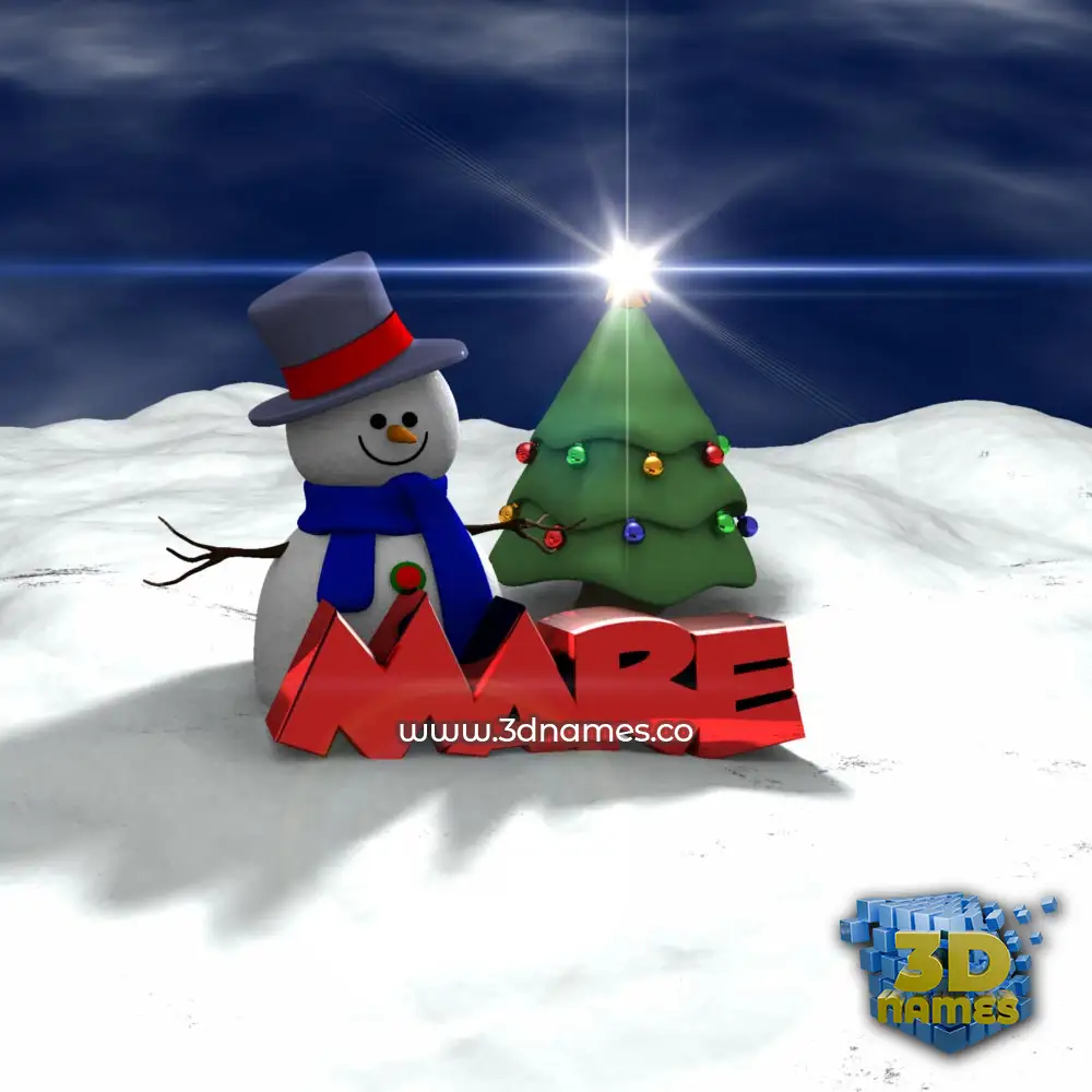 mare in Happy Xmas style - 3D name wallpaper