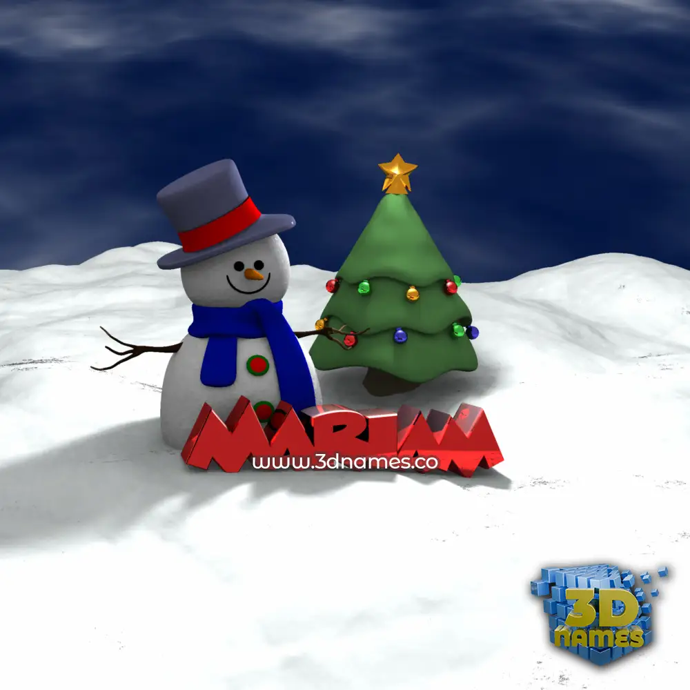 mariam in Happy Xmas style - 3D name wallpaper