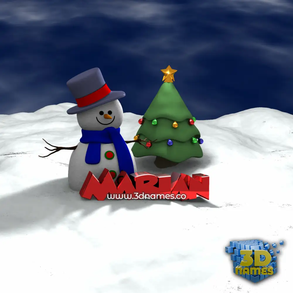 marian in Happy Xmas style - 3D name wallpaper