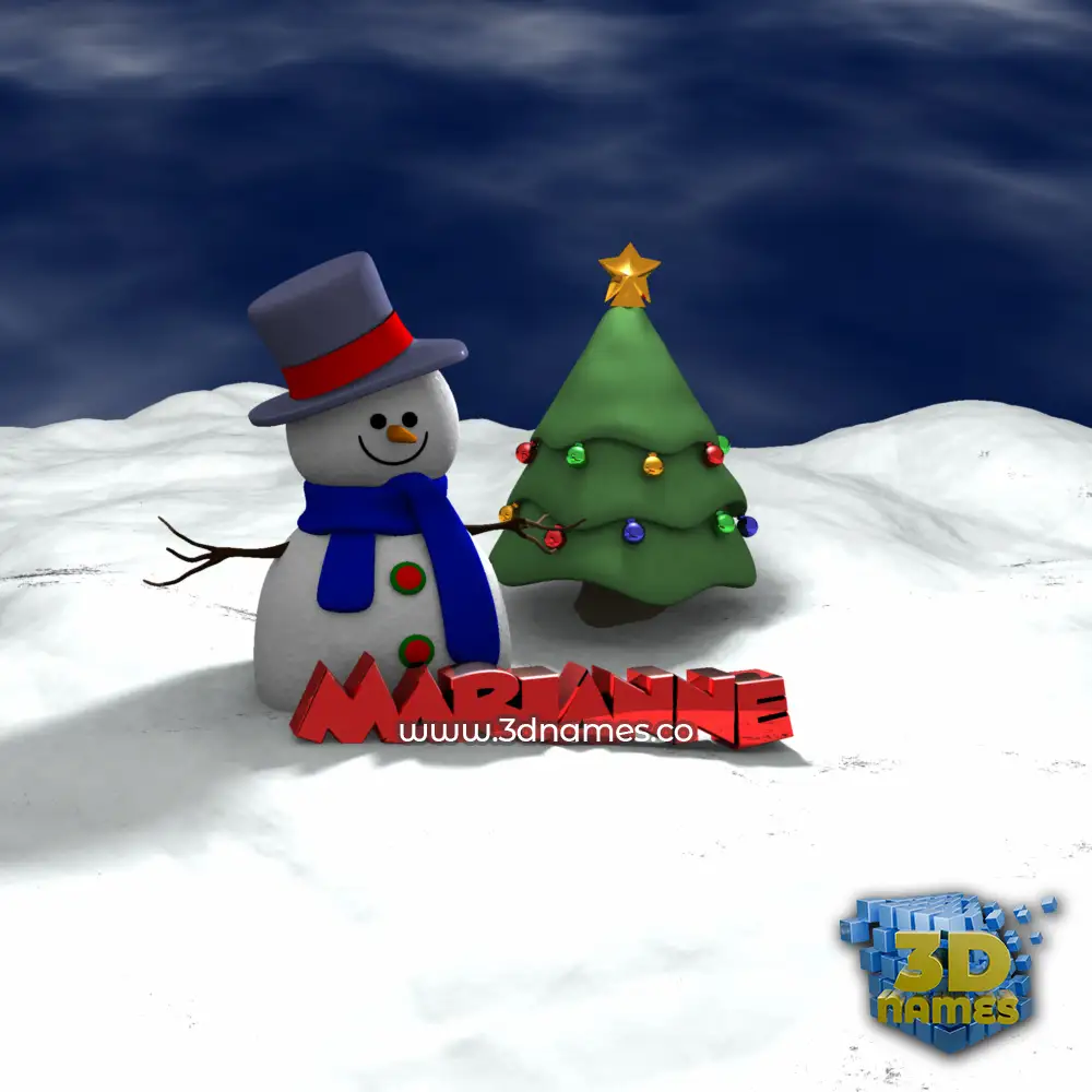 marianne in Happy Xmas style - 3D name wallpaper