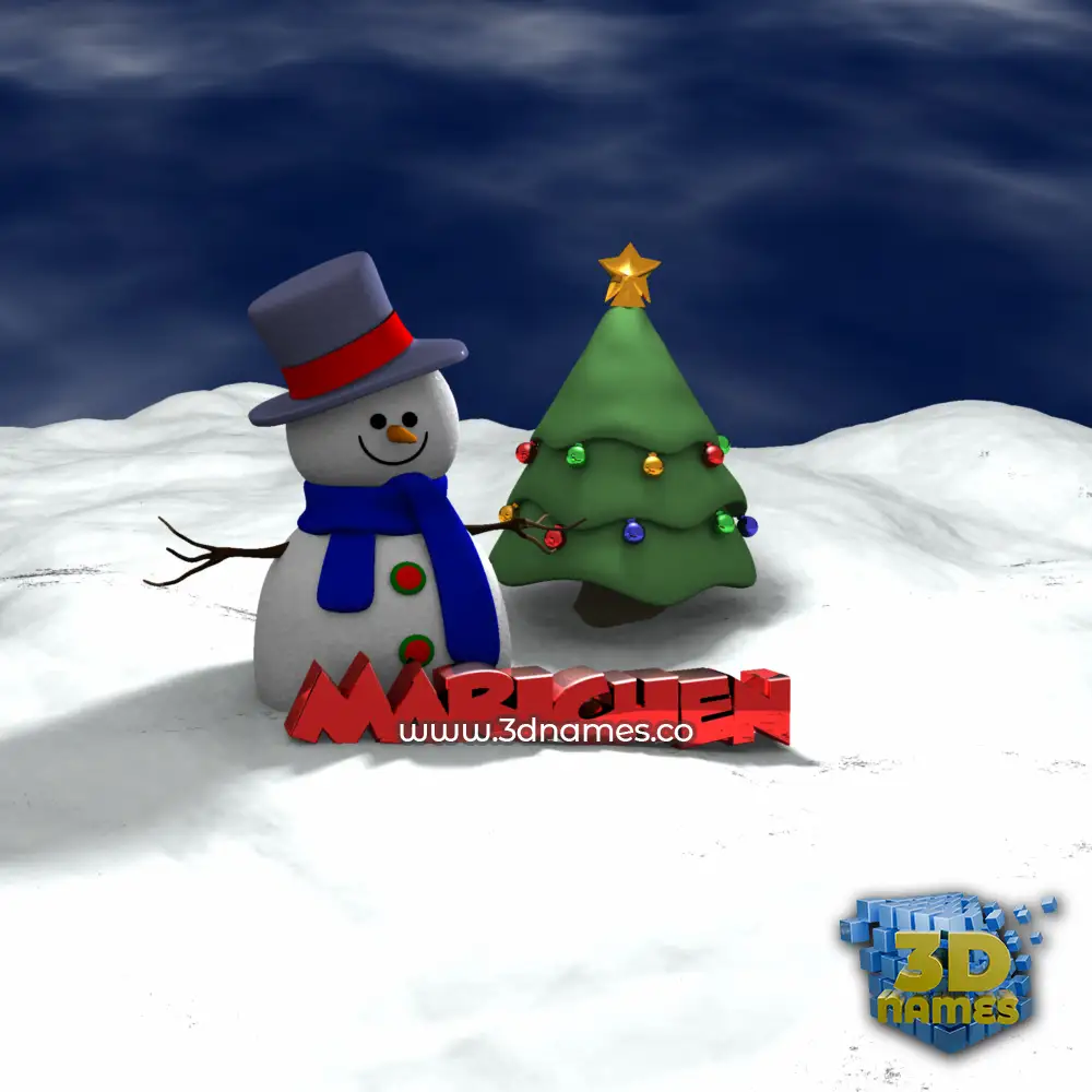 marichen in Happy Xmas style - 3D name wallpaper
