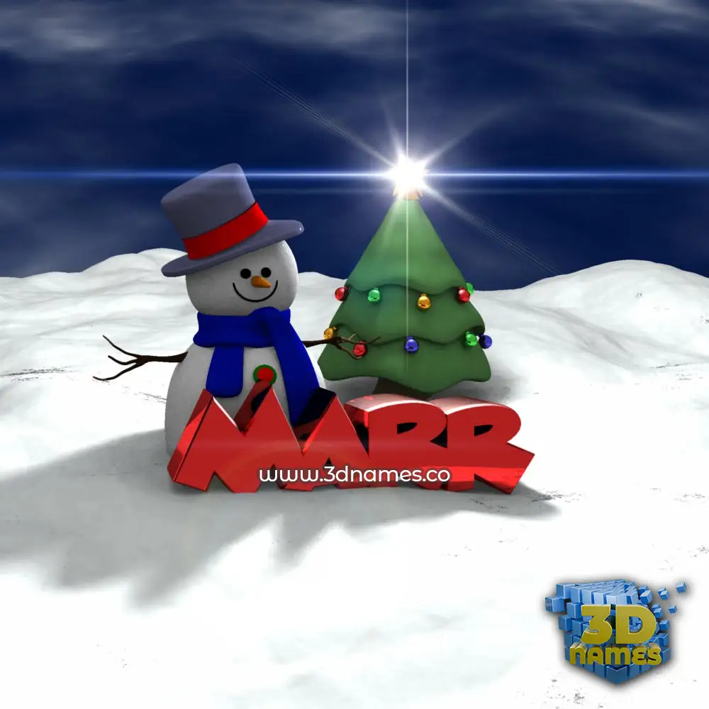 marr in Happy Xmas style - 3D name wallpaper