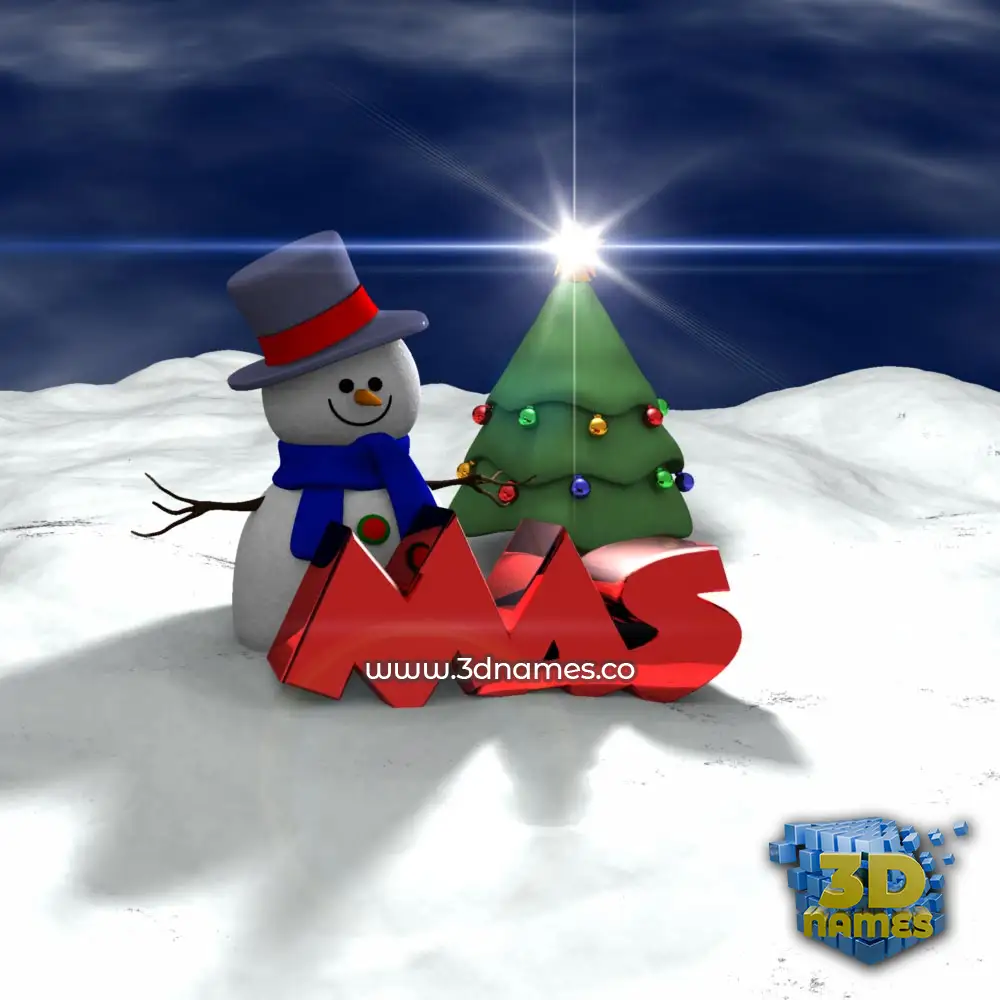 mas in Happy Xmas style - 3D name wallpaper