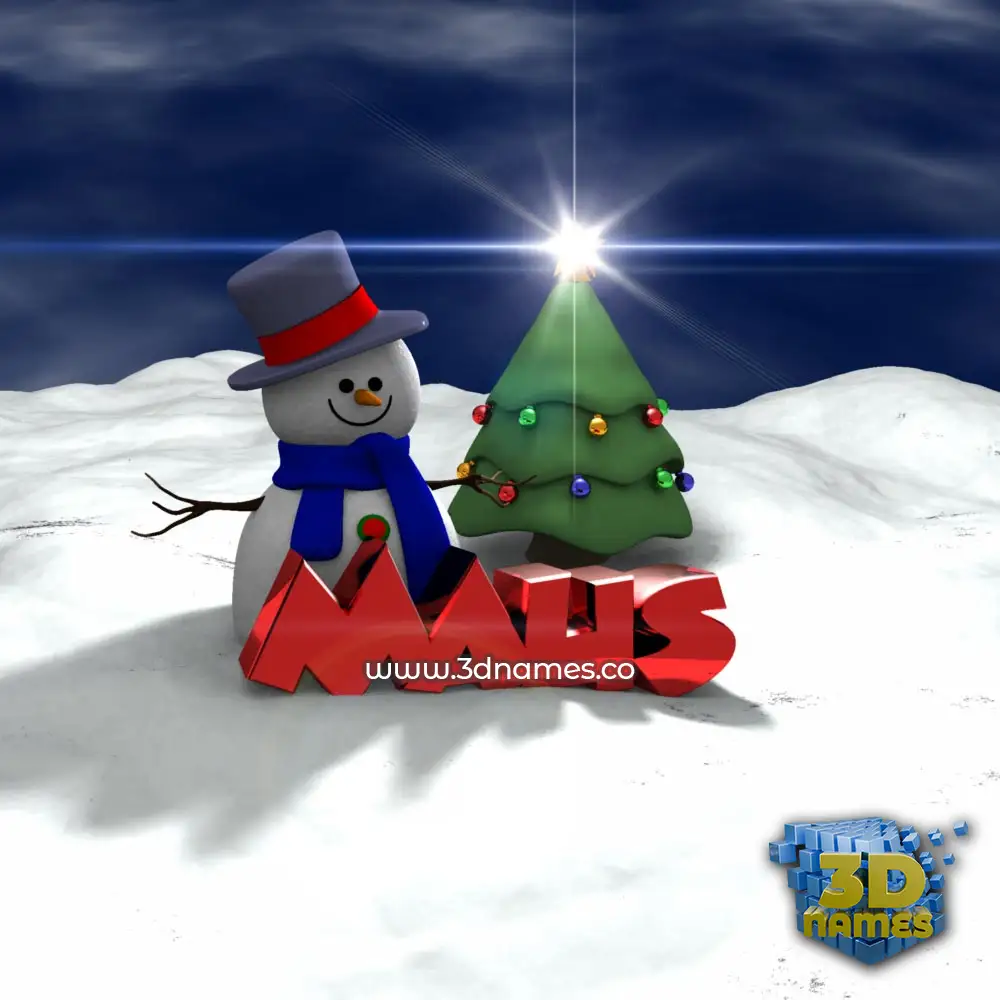 maus in Happy Xmas style - 3D name wallpaper