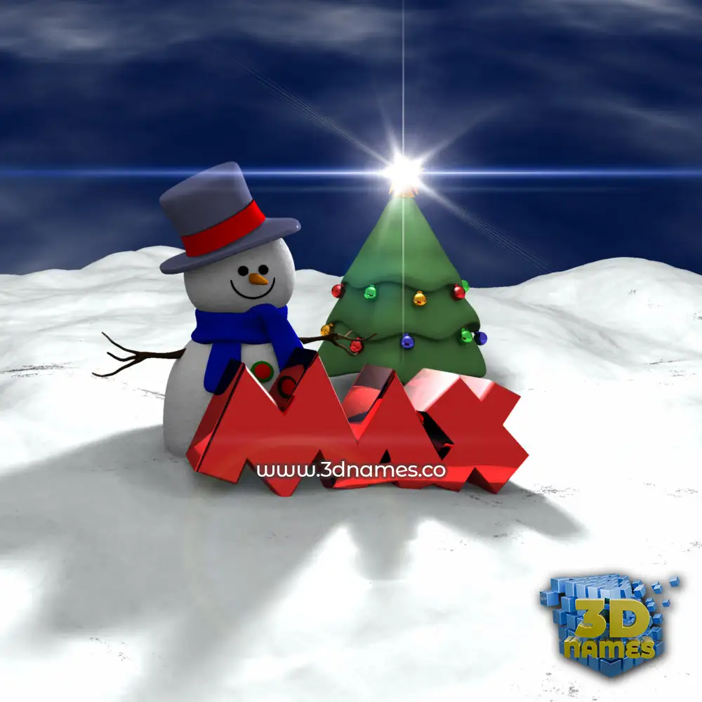 max in Happy Xmas style - 3D name wallpaper