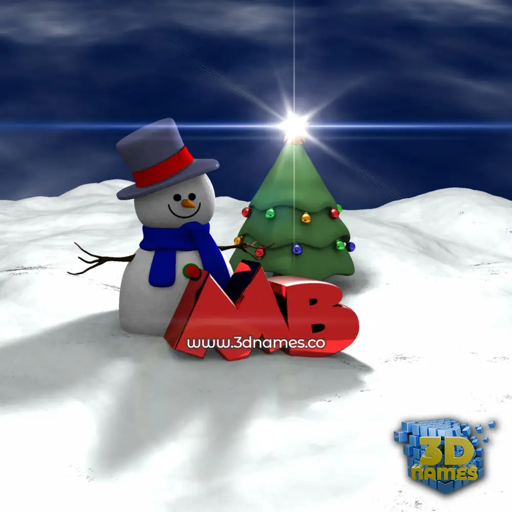 mb in Happy Xmas style - 3D name wallpaper