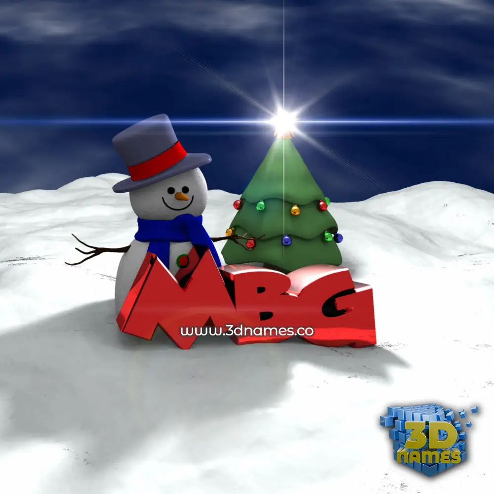 mbg in Happy Xmas style - 3D name wallpaper