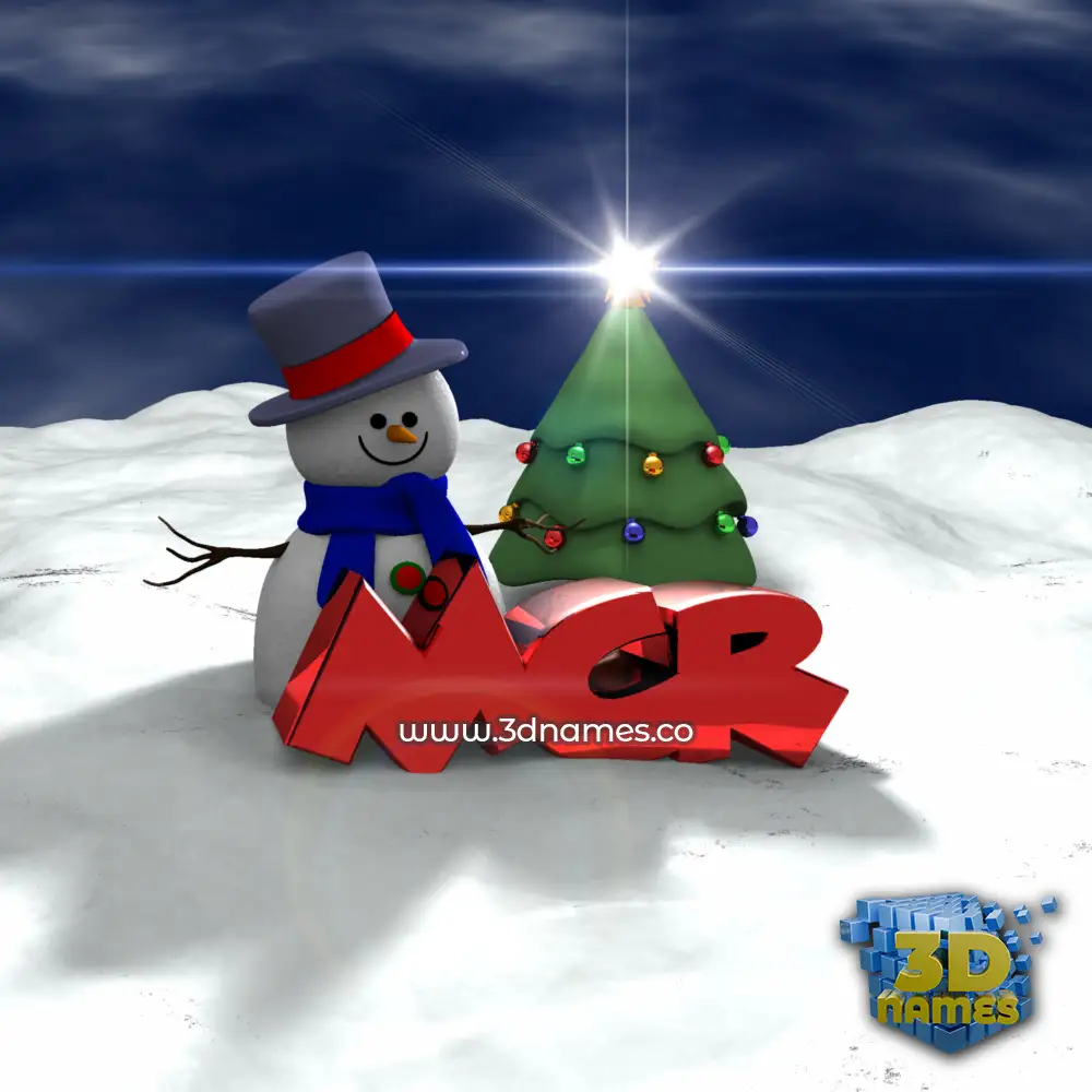 mcr in Happy Xmas style - 3D name wallpaper