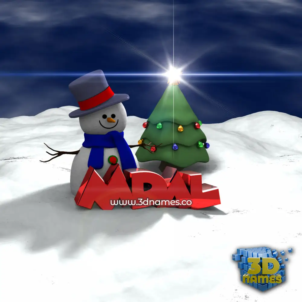 mdal in Happy Xmas style - 3D name wallpaper