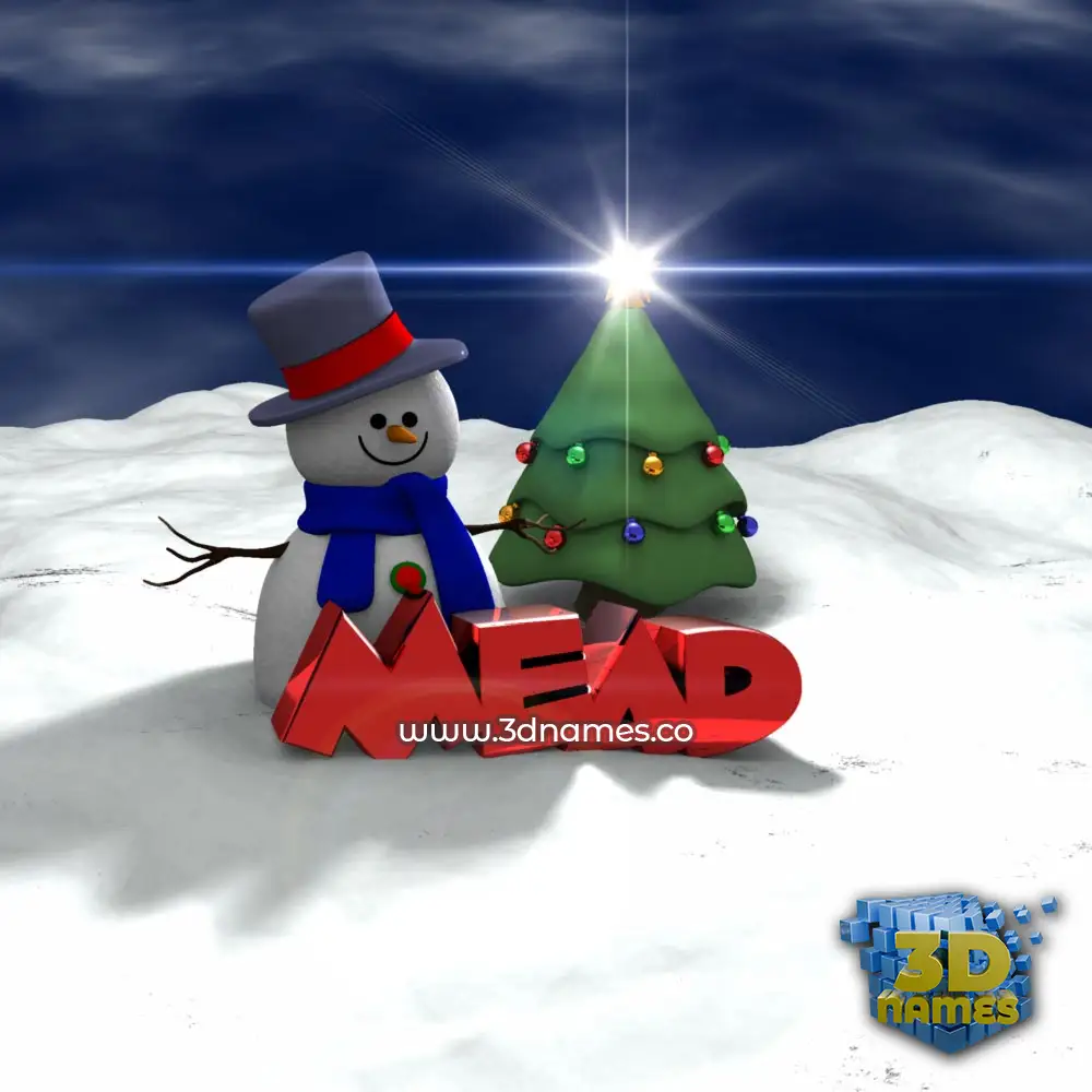 mead in Happy Xmas style - 3D name wallpaper