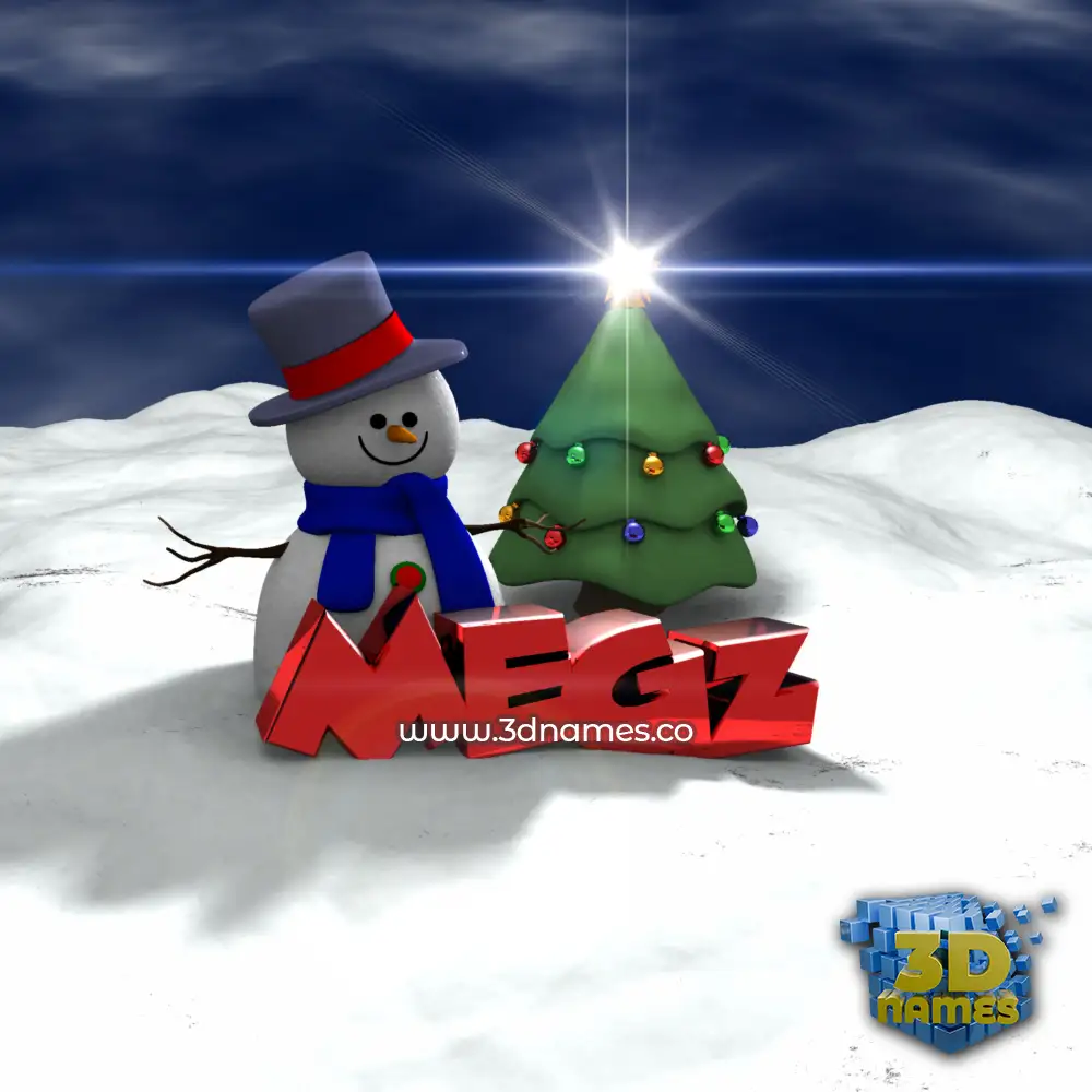 megz in Happy Xmas style - 3D name wallpaper