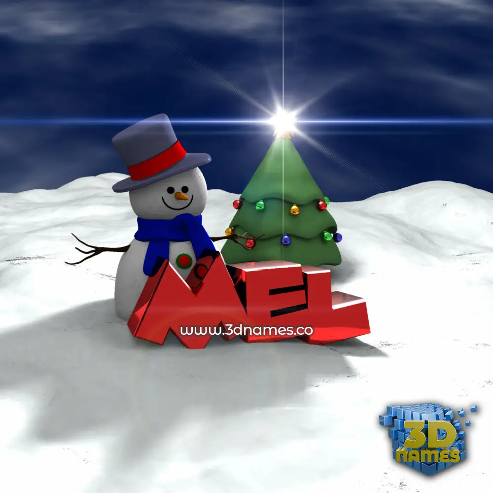 mel in Happy Xmas style - 3D name wallpaper