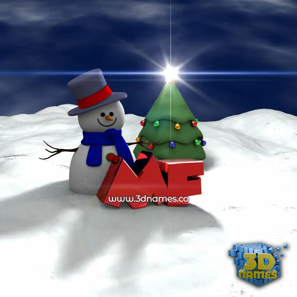 mf in Happy Xmas style - 3D name wallpaper