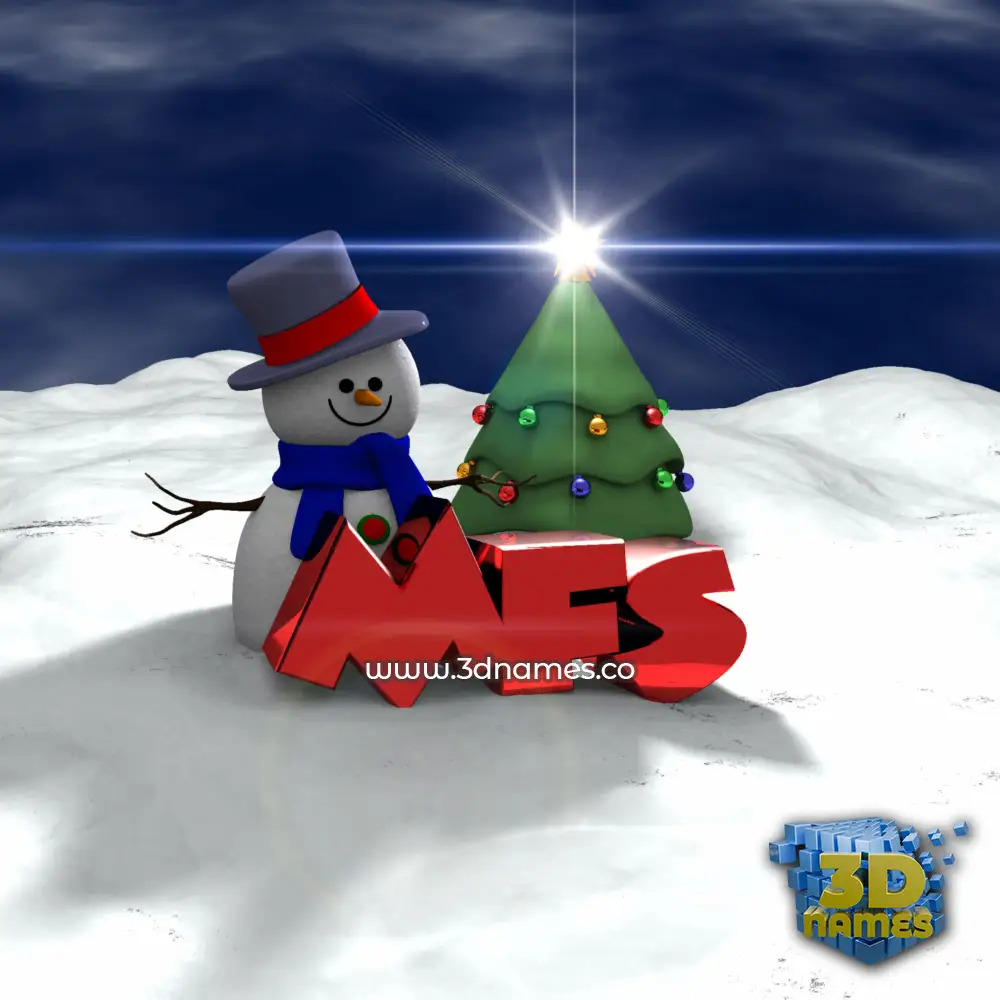 mfs in Happy Xmas style - 3D name wallpaper